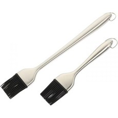 오일 브러쉬 바베큐 소스 요리용 바스팅 2pcs 그릴 브러시 바비큐 걸레 주방 소시지 가정용 베이스팅 페이스트리 버터 베이킹 스테인리스 스틸 실버