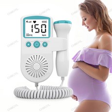 가정용 휴대용 도플러 태아심장소리 태아심음측정기 태동측정기 임신용 청진기, 그린, 1개