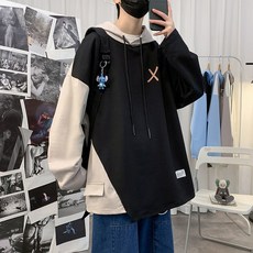 Zl] 남성 힙합 풀오버 후드티 컬러블록 후드티 캐주얼 패션 의류 면 소재 - 가격 변동 추적 그래프 - 역대가
