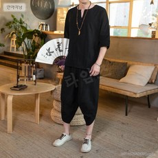 린넨7부남성오버핏세트