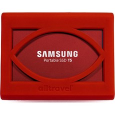 삼성 T5 휴대용 올트래블 외장 솔리드 스테이트 드라이브 범퍼 슬리브 250GB 500GB 1TB 2TB SSD USB 3.0 초강력 안티 쇼크 흔들림 및 낙하 블랙, Red
