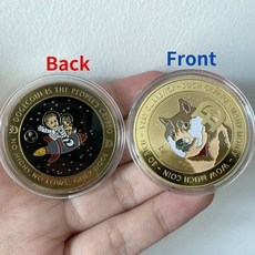 금/은 도금 도지동전 행운 코인 기념 주화 달착륙 동전 부조 메달리온 Btcoin 기념품, [03] rocket dogecoin