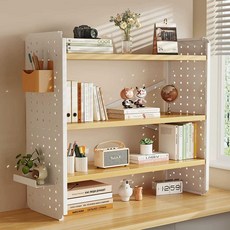 책상 천공 선반 책꽂이 정리대 사무실 책장 탁상 타공판 다이 보드수납, 2. 오리지널+화이트 60x20x60