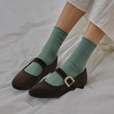 포멜카멜레 (천안아산점)큐빅 버클장식 벨벳 펌프스 2CM FJY1F1SP322