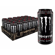 Monster Energy 코카콜라 몬스터 에너지 드링크 울트라 블랙 무설탕 저칼로리 카페인 음료 473ml 24캔
