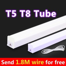 T5 T8 LED 관 빛 220V 10W 6W EU 유형 T5 관 백색 온난 한 백색 30cm 60cm 2ft tubo led tl Led 램프 전구 가정 부엌 램프|LED 전, 1개, 1.8M Wire Cable, 1 Piece