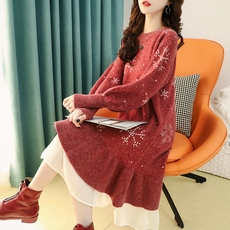 K0J1948 여성크리스마스상의 스웨터 레드니트상의