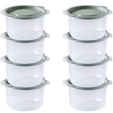 Xeonic 冷凍湯保存容器 620ml, 8個, 綠色
