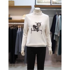 W몰 BCBG 역시즌 미니독 레터링 반폴라 울 니트 스웨터 B9DAK322