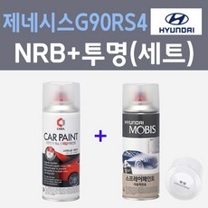 현대 제네시스 G90 RS4 NRB 카프리블루 주문컬러 스프레이 + 모투명마감용스프레이 자동차 카 페인트 200ml