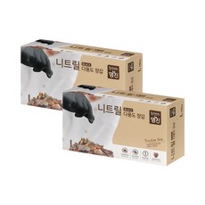 명진 니트릴장갑, 2개, 블랙