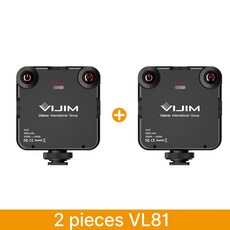VIJIM-VL81 LED 비디오 라이트 카메라 조명 3200-5600K 850LM 6.5W 콜드 슈 미니 Vlog 필 3000mAh 패널 램, CHINA, 02 2pcs VL81, 2개