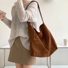 스웨이드 통 숄더백 FA562 세무 버킷 가방
