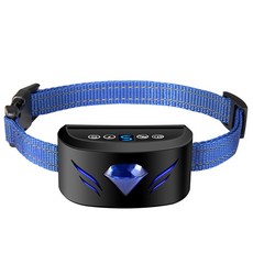 Garrl 강아지 전기목걸이 짖음방지기 강아지 짖음훈련용 충전식 추적 라이트 방수, 블랙