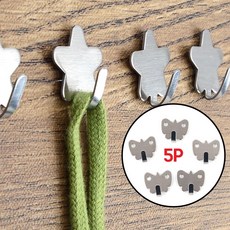 5개입 심플디자인 구두주걱걸이용 열쇠걸이용 스텐행거 미니행거, 나비
