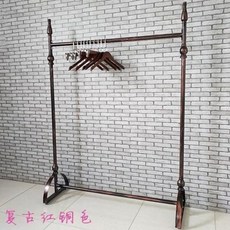 옷가게 진열대 선반 행거 전시 철의 복고 옷걸이 옷걸이 전시대 착지식 남녀 아동복 철봉 행거, 오류 발생시 문의 ( 청명가을 ), 13 옷걸이 복고색 1.5m 함하판
