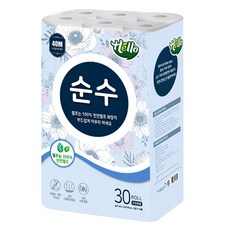 헬로 순수 2겹 천연펄프 롤화장지 40m, 60개입, 1개