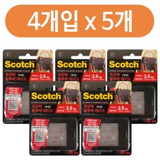 3M 듀얼락 고리걸이 테이프(투명)4p (9730) x(5개), 5개
