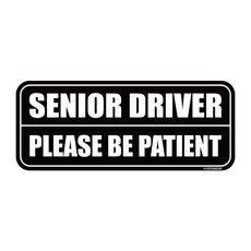긱베어 시니어 드라이버 차량용 자석 마그넷 Senior driver 어르신 운전중 실버 운전자 자동차, 블랙, 1개