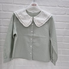 소이고방체크블라우스