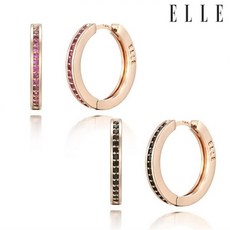 ELLE jewelry 베이직 14K 원터치 링 귀걸이 gold pin ELGPEE230