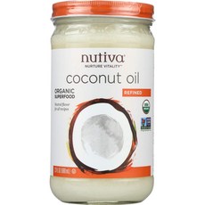 Nutiva Organic Coconut Oil Refined 23 fl oz (680 ml)(pack of 2), 680ml, 2개
