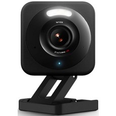 WYZE Cam v4 2.5K HD Wi-Fi 스마트 홈 보안 카메라 실내/실외 애완동물/아기 모니터 모션 활성화 스포트라이트/사이렌 컬러 나이트 비전 양방향 오디오, 블랙, 1개