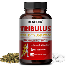 TRIBULUS-9170MG - Tribulus Terrestris 및 마카 뿌리 함유 - 근력 지구력 힘 및 근육 생성 및 테스토스테론 건강을 지원합니다., 120캡슐, 1개, 120정