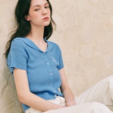 론론 SAILOR BOUCLE SUMMER CARDIGAN BLUE