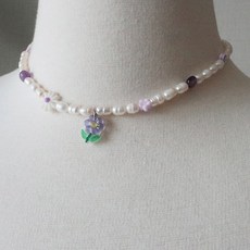 원석자수정목걸이