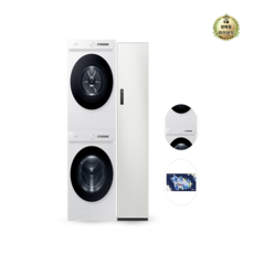 BESPOKE 그랑데 AI 24 kg + 21 kg [올인원컨트롤] + 상단 설치 키트 + 에어드레서 일반용량 + 아로마시트, WF24DV21WWF18T