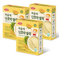 베베스트 처음에 쌀죽 2종(흰쌀죽or단호박쌀죽) 택1, 3개, 45g - 처음에흰쌀죽