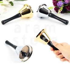 썬코 식당 명상 가게종 엔티크 문종 핸드벨 테이블종, 은색 - 65mm, 1개