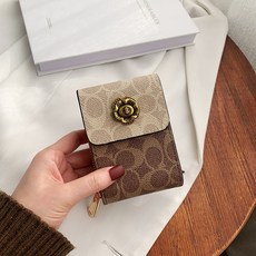 쥬엔리치 여성 자물쇠 지갑 카드 미니 지갑 대용량 반지갑 여자