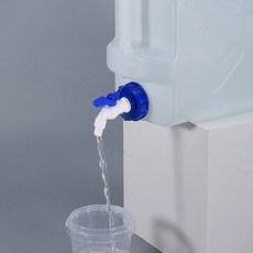 달자샵 말통 약수통 플라스틱 수도꼭지, 화이트, 2개