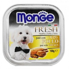 Monge 애견캔 몬지 사각캔 치킨 100g 1box 16ea, 박스 16개입, 박스 16개입 - 몬지코리아