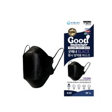 숨쉬기편한 FDA등록 굿매너 블랙 KF94 대형 마스크 1매 30매 50매, 연말 초특가 30매