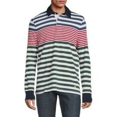 브룩스 브라더스 Brooks Brothers 긴팔 티셔츠 스트라이프 루비 폴로 화이트