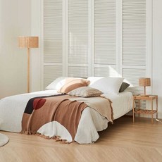 [천삼백케이] [HANSSEM LIGHTING] [한샘] 라탄 조명세트(테이블+플로어)우드, 단품