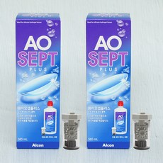 AOSEPT 에이오셉 플러스 렌즈 세정액 + 전용 렌즈 세척 케이스, 2개, 360ml