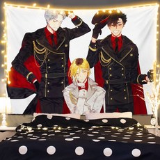 하이큐 애니 패브릭포스터 히나타 켄마 카게야마 브로마이드 캐릭터 태피스트리 홈 데코 인테리어 장식 공간분리커튼 벽 꾸미기 캠핑용