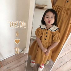 TaoBao 세일러 키즈 원피스 구매대행 베이비We 한국 여아 마린룩 뽀글이