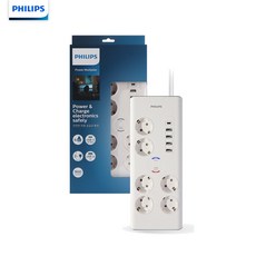 필립스 프리미엄 USB C타입 고용량 멀티탭 6구 서지보호 낙뢰 과부하차단 대용량, 서지 6구 2M USB, 1개