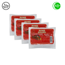 Halal-certified Chicken Sausages Franks ROSE 할랄 닭 소스즈 치킨프랭그, 340g, 4개