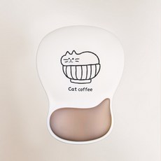 뿌링뿌링링 인체공학 손목보호 메모리폼 마우스패드 3D 쿠션 논슬립 손목패드, 1개, 크림색