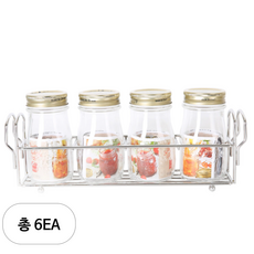 보르미올리 콰트로 양념병 200ml 4p 세트, 6세트, 양념병 + 와이어랙