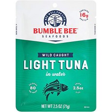 BUMBLE BEE Premium Light Tuna Pouch in Water Ready to Eat Tuna Fish High Protein Keto Food and Sn, 1
