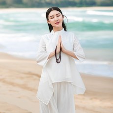 멀티종합기획 공연복 중국식 리폼 중국한복 치파오 상의 여름옷 차이나 단아한 여성의류 부처님 유니폼