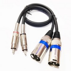 NCHTEK 구리 듀얼 마이크 XLR 3 핀 수 스피커 잭-듀얼 RCA 플매트 카펫 러그 오디오 커넥터 케이블 1 개, 02 1M