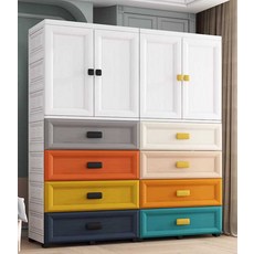 아기 옷장 캐릭터 귀여운 서랍장 유아 행거 수납장, 화이트(행거+선반 2단) 양문형